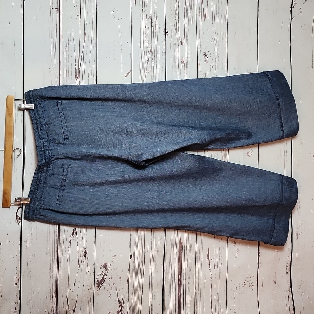 Loft Pull On Wide Leg Cropped Linen Size Large - Picture 4 of 6